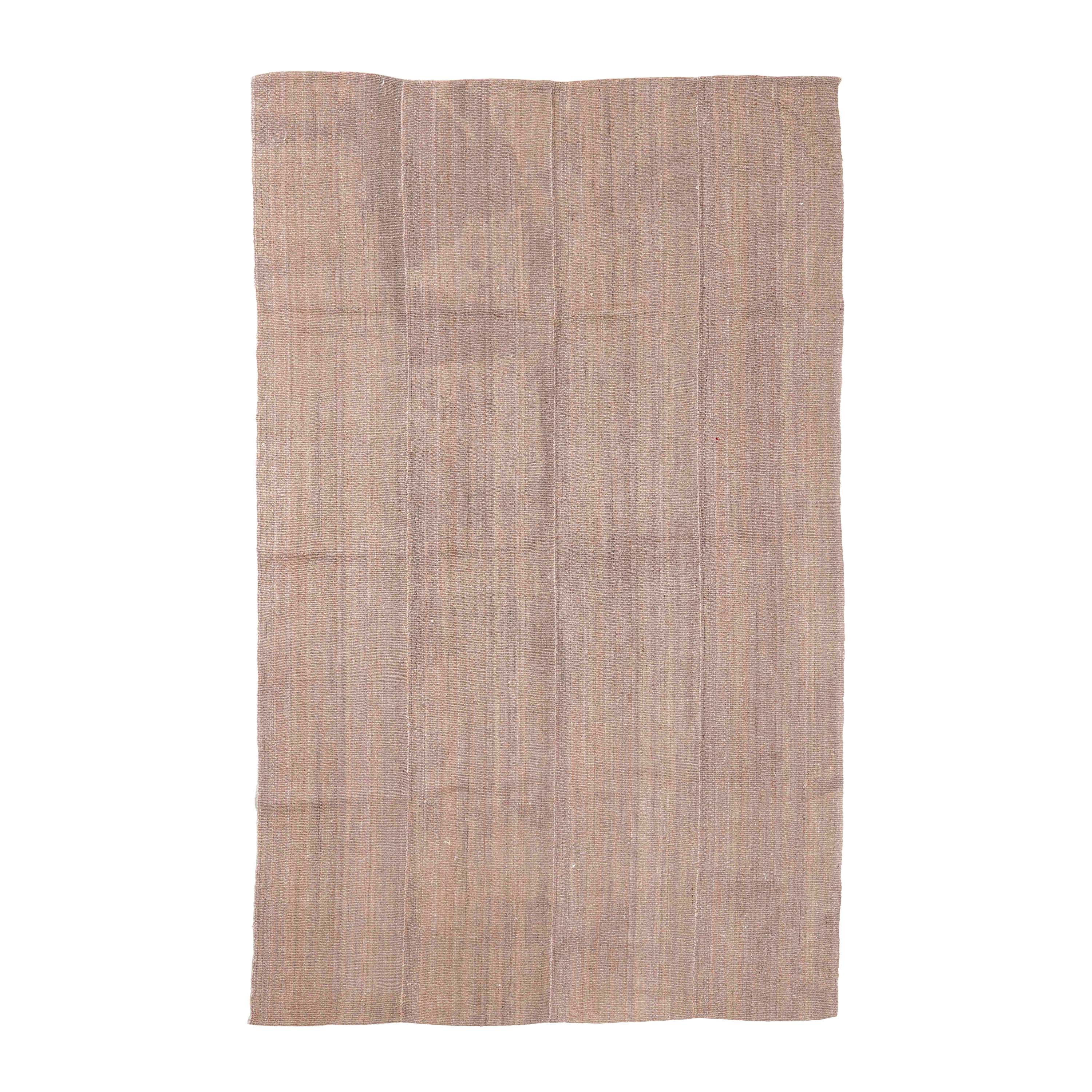 Vintage Persian Jajim Kilim, Undyed Greige Taupe Wool, Four-Panel Origin, Percia (c. 1940)