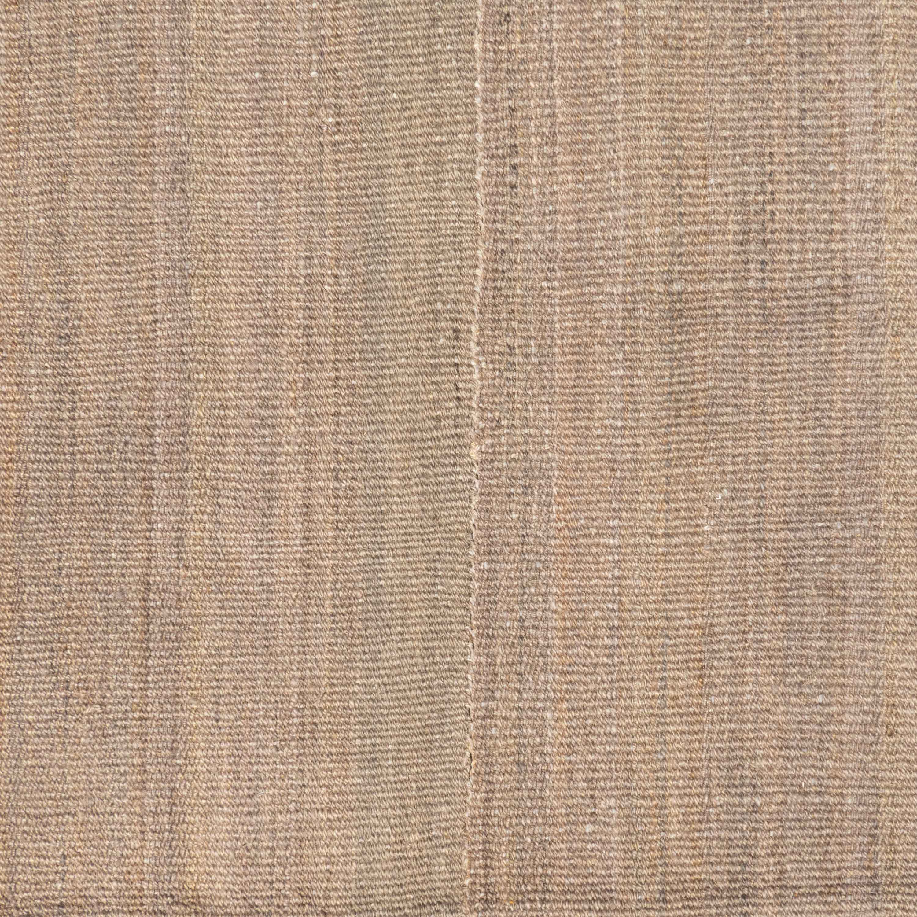 Vintage Persian Jajim Kilim, Undyed Greige Taupe Wool, Four-Panel Origin, Percia (c. 1940)
