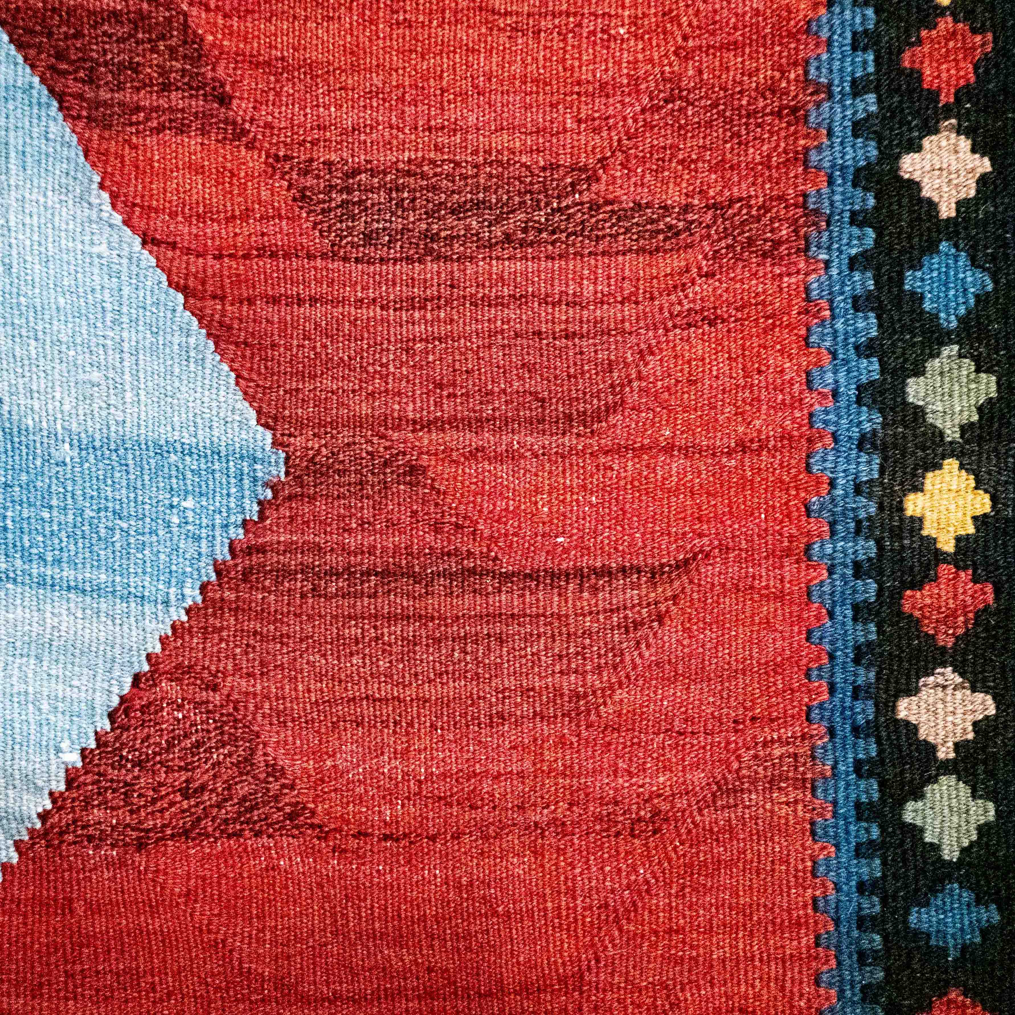 Jewel Tone Bijar Long Kilim, Iran (c. 1950)