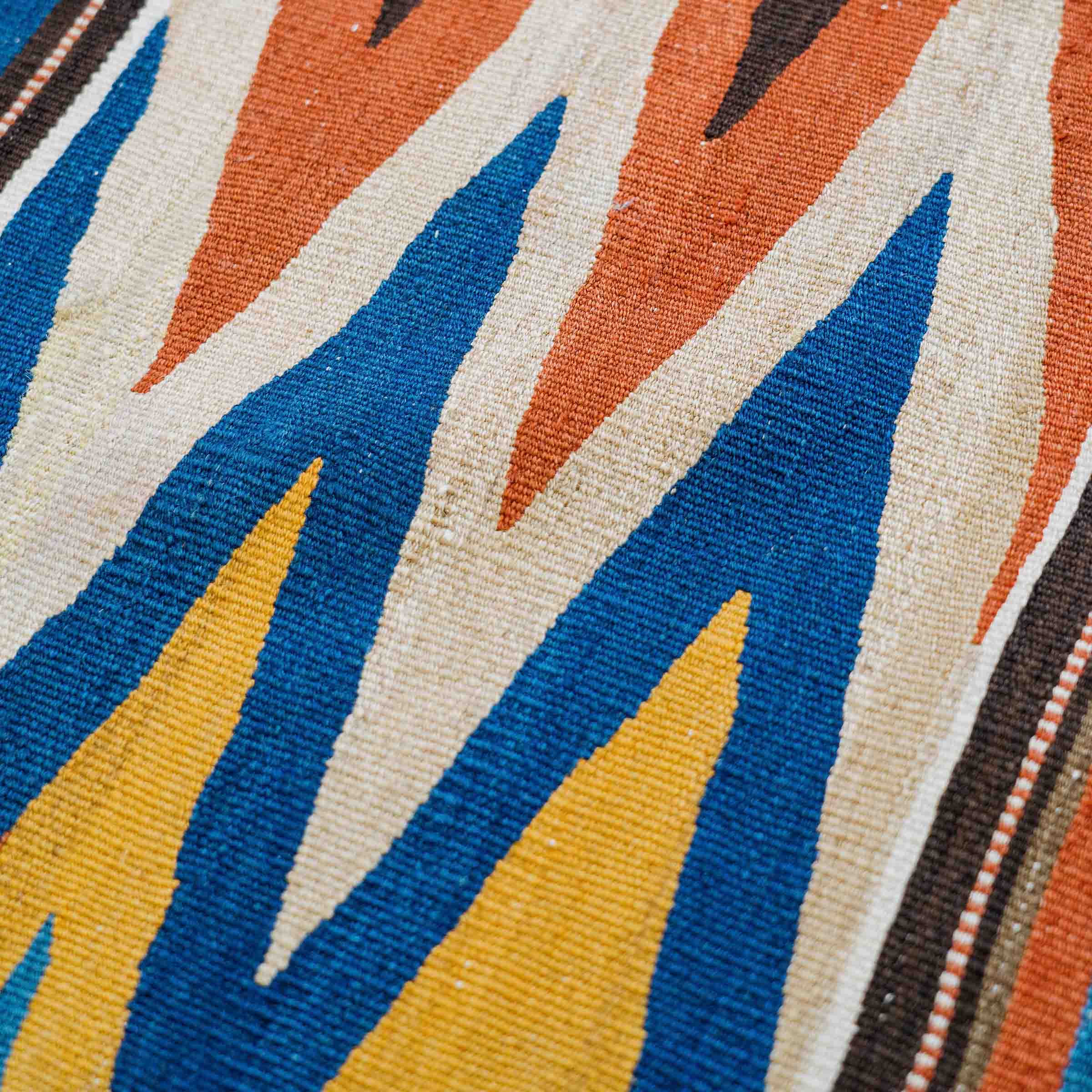 Antique Pink Shahsavan Zigzag Kilim, Transcaucus (19th Century)