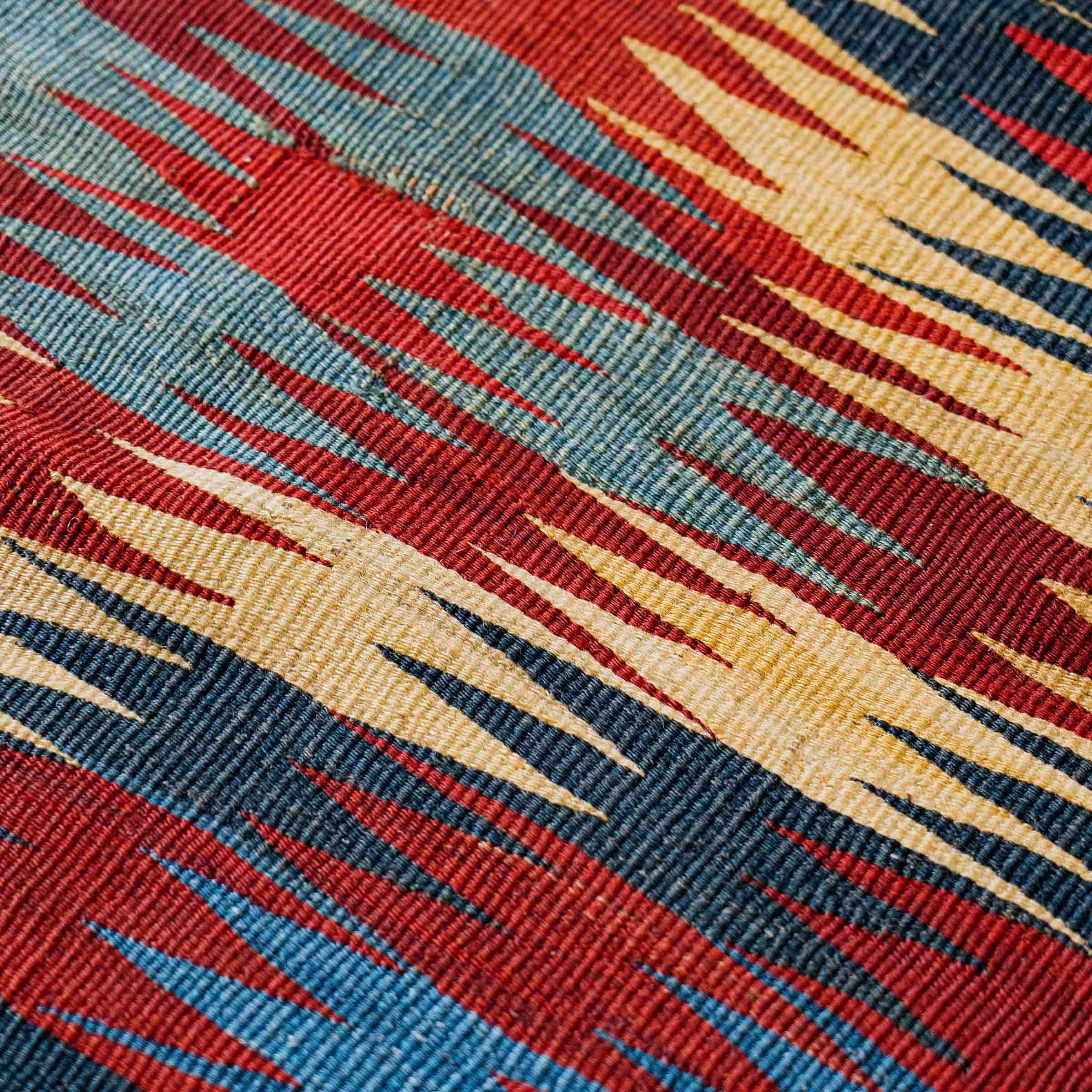 Colorful Veramin Eye-Dazzler Runner, Persia (19th Century)