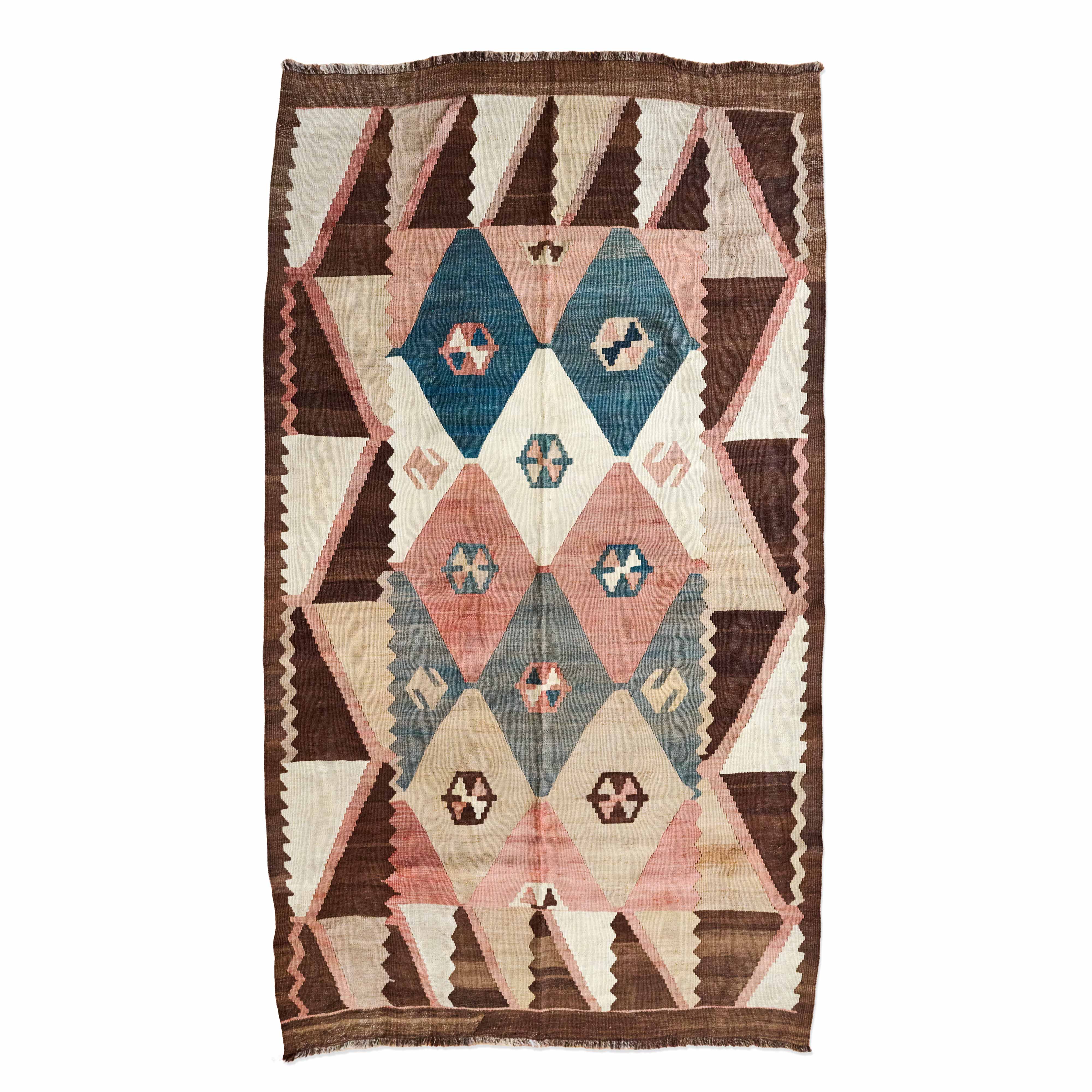 Abstract Geometric ‘Arab’ Kilim, Central Asia (c. 1900)