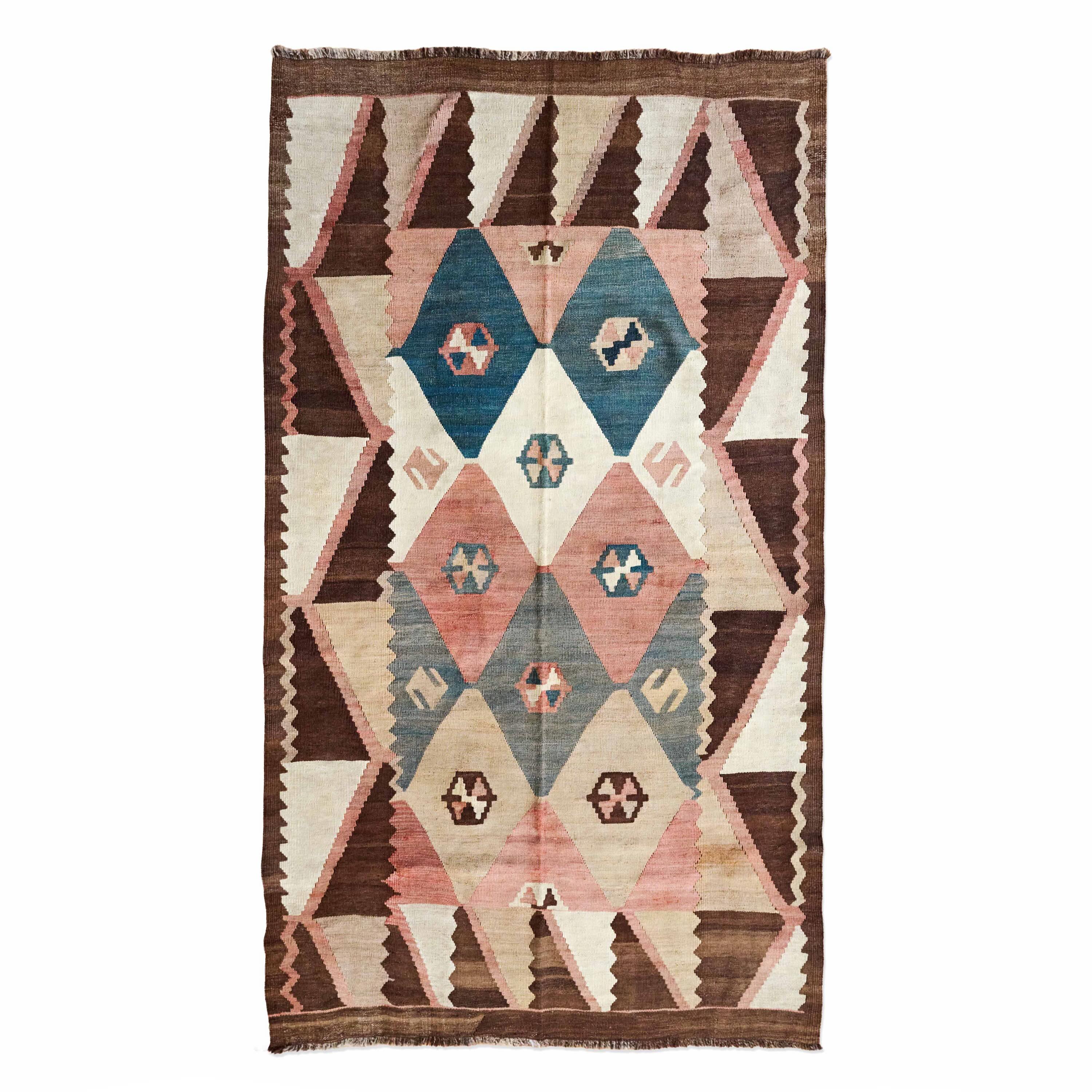 Abstract Geometric ‘Arab’ Kilim, Central Asia (c. 1900)