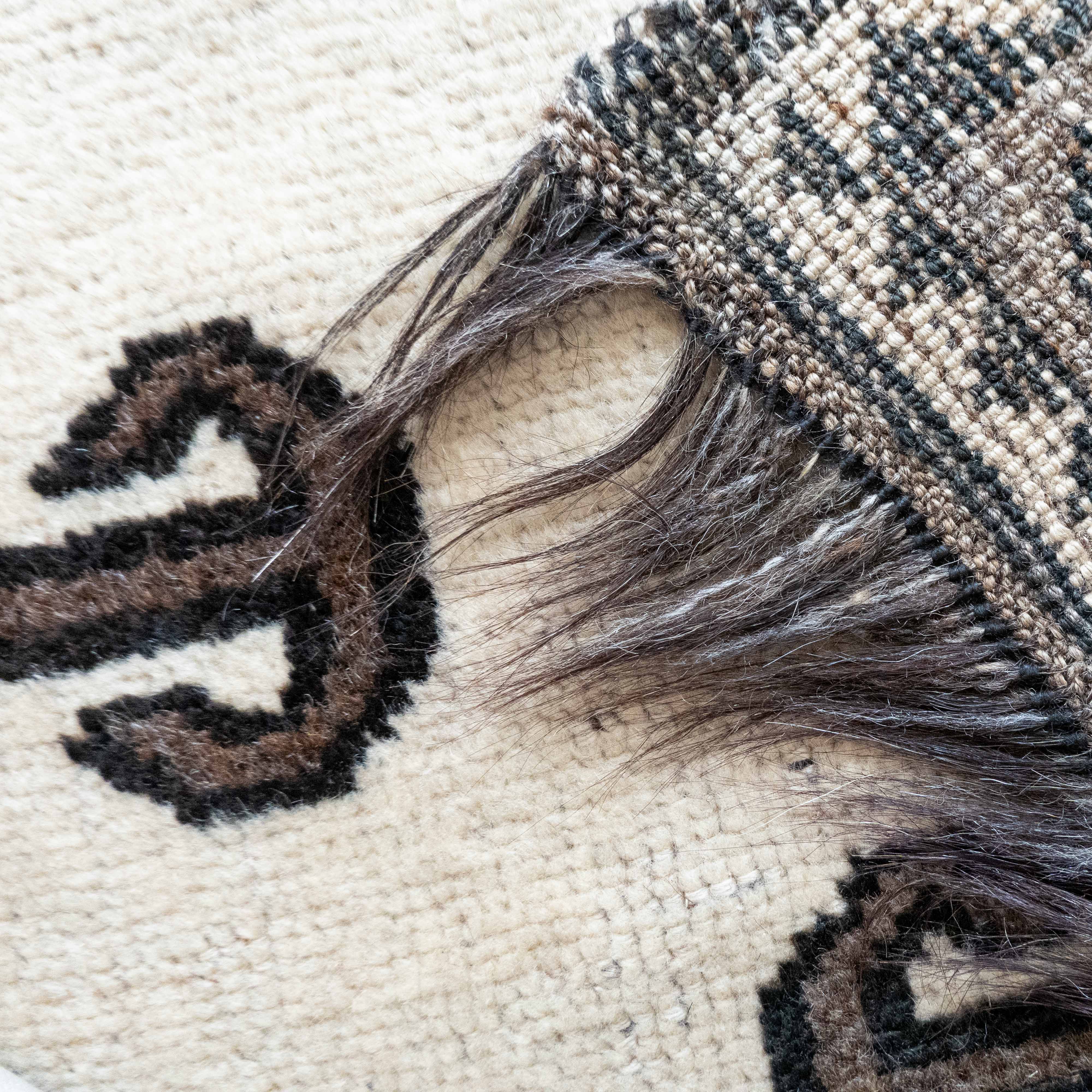 Undyed Wool Qashqai ‘Serpent’ Gabbeh, Iran (c. 1950)