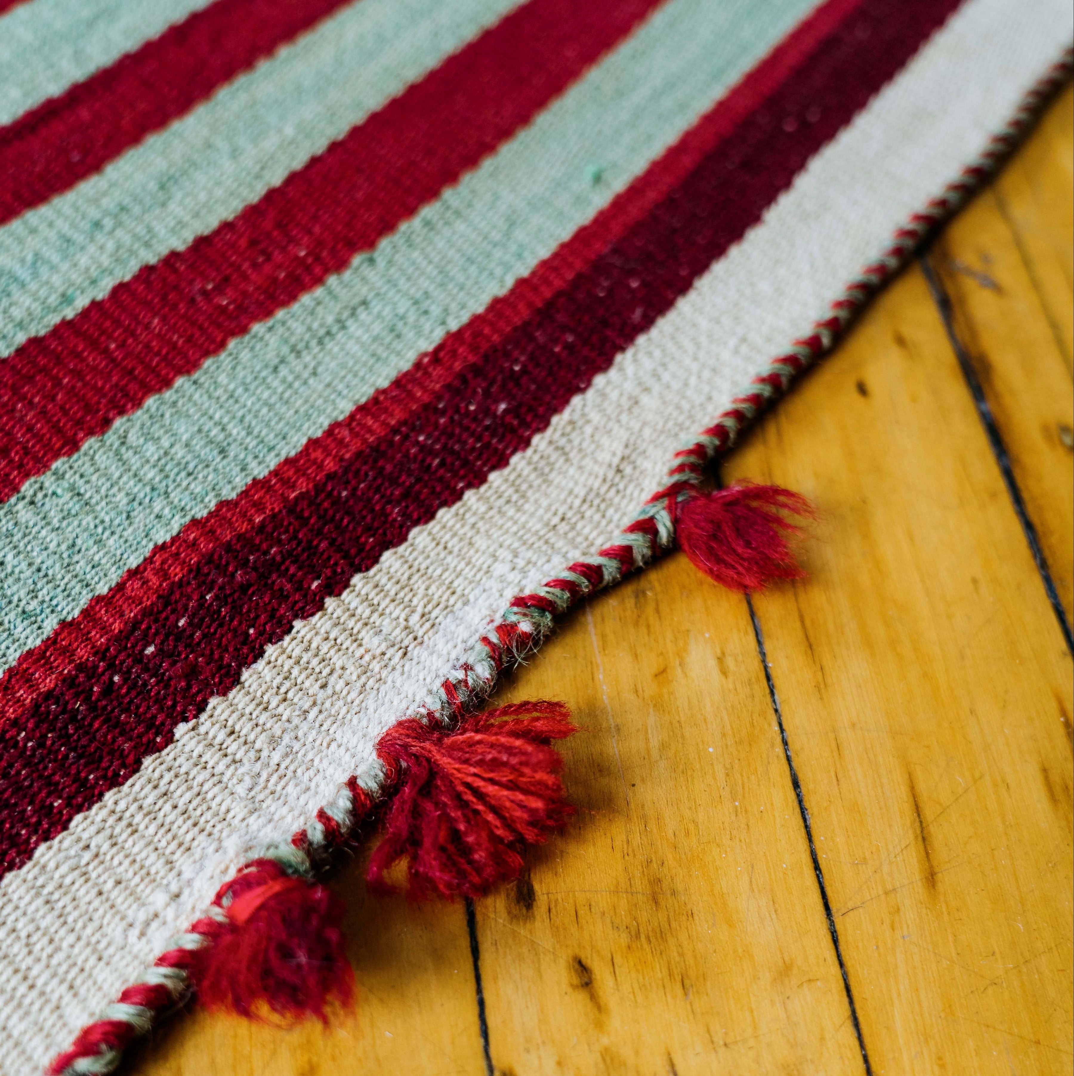 Rare Black and Cream Striped Qashqai Jajim, Persia (c. 1920)