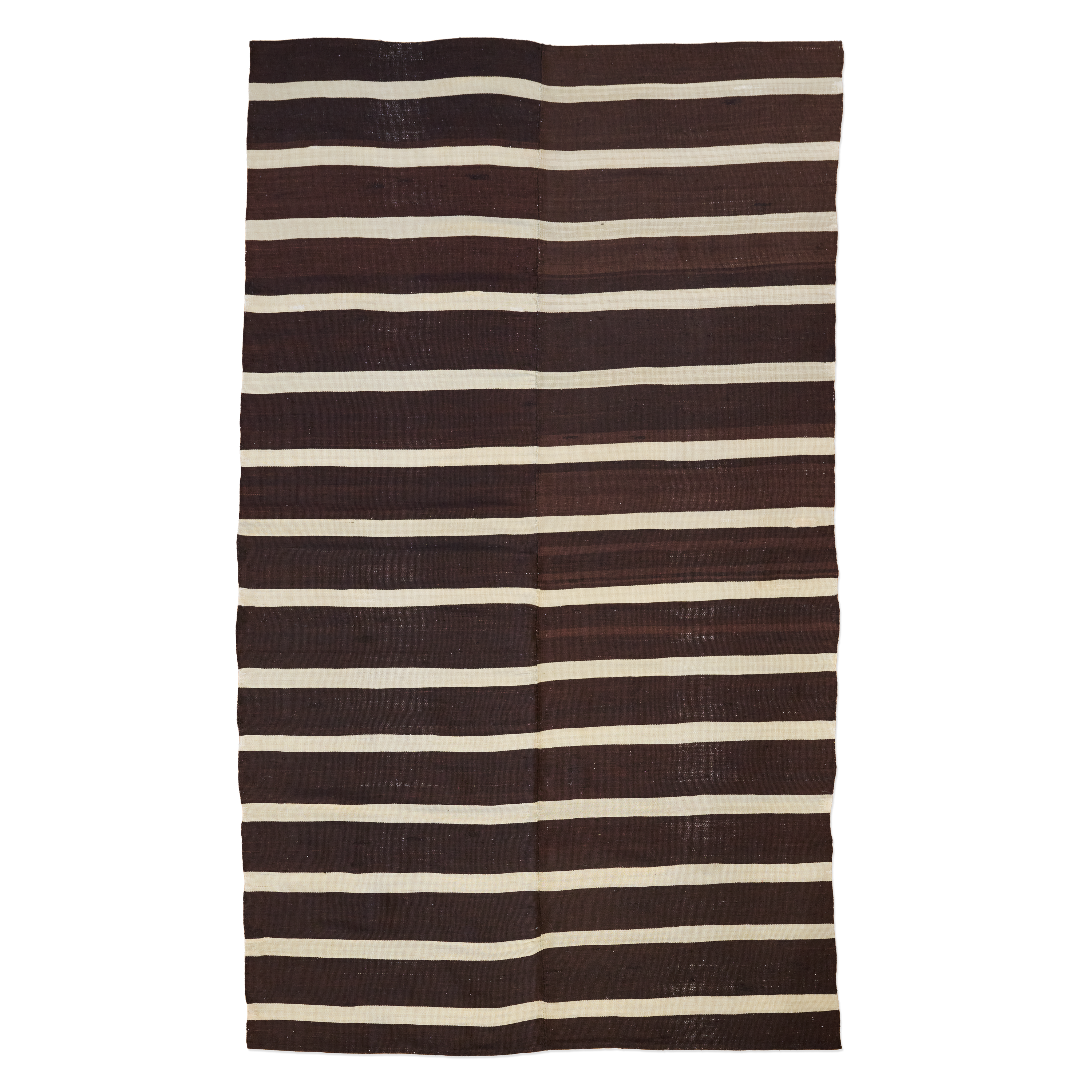 Minimalist Banded Brown Shahsevan Kilim, Persia (c. 1900)
