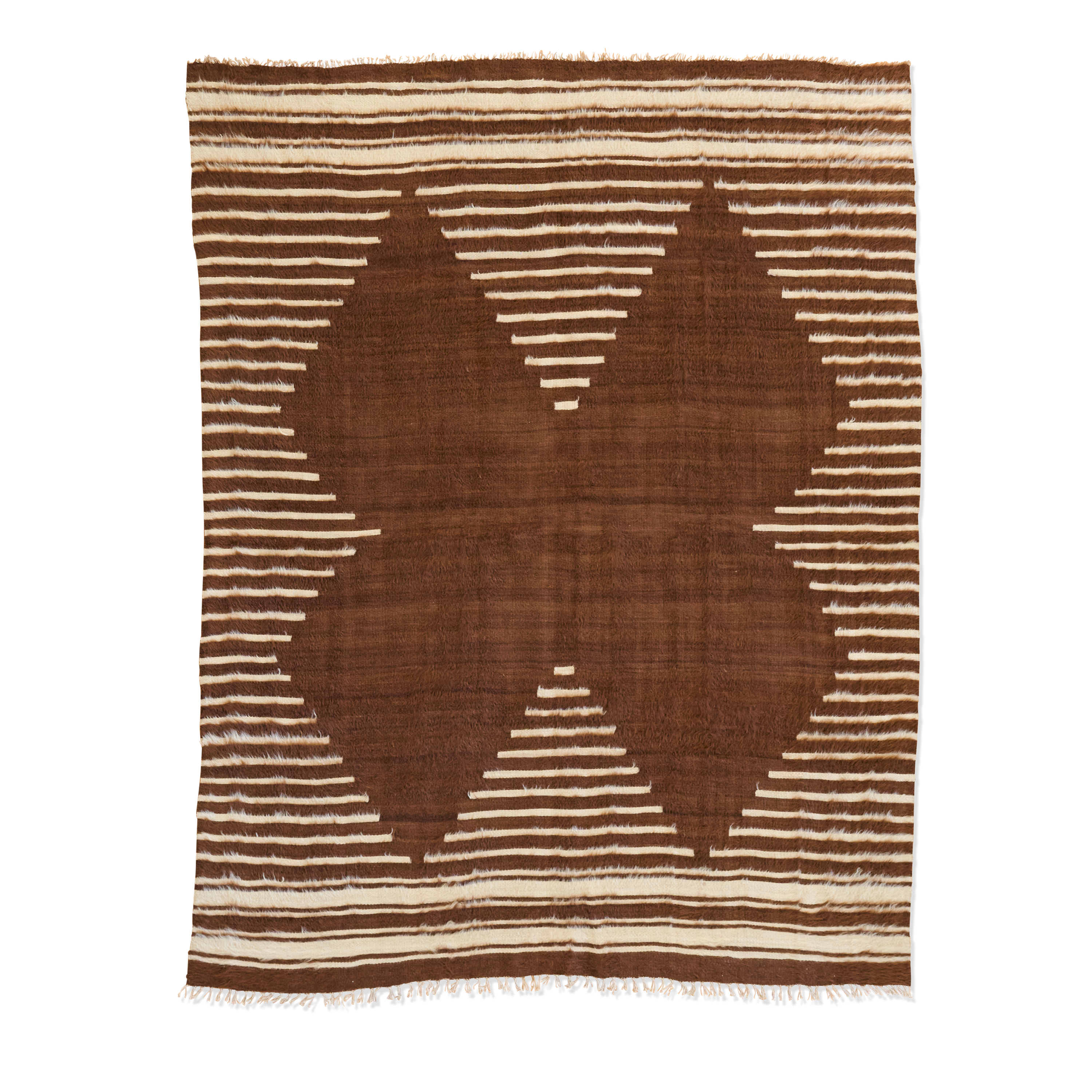 ‘Butterfly’ Kilim in Silky Brown Mohair, Siirt (c. 1950)