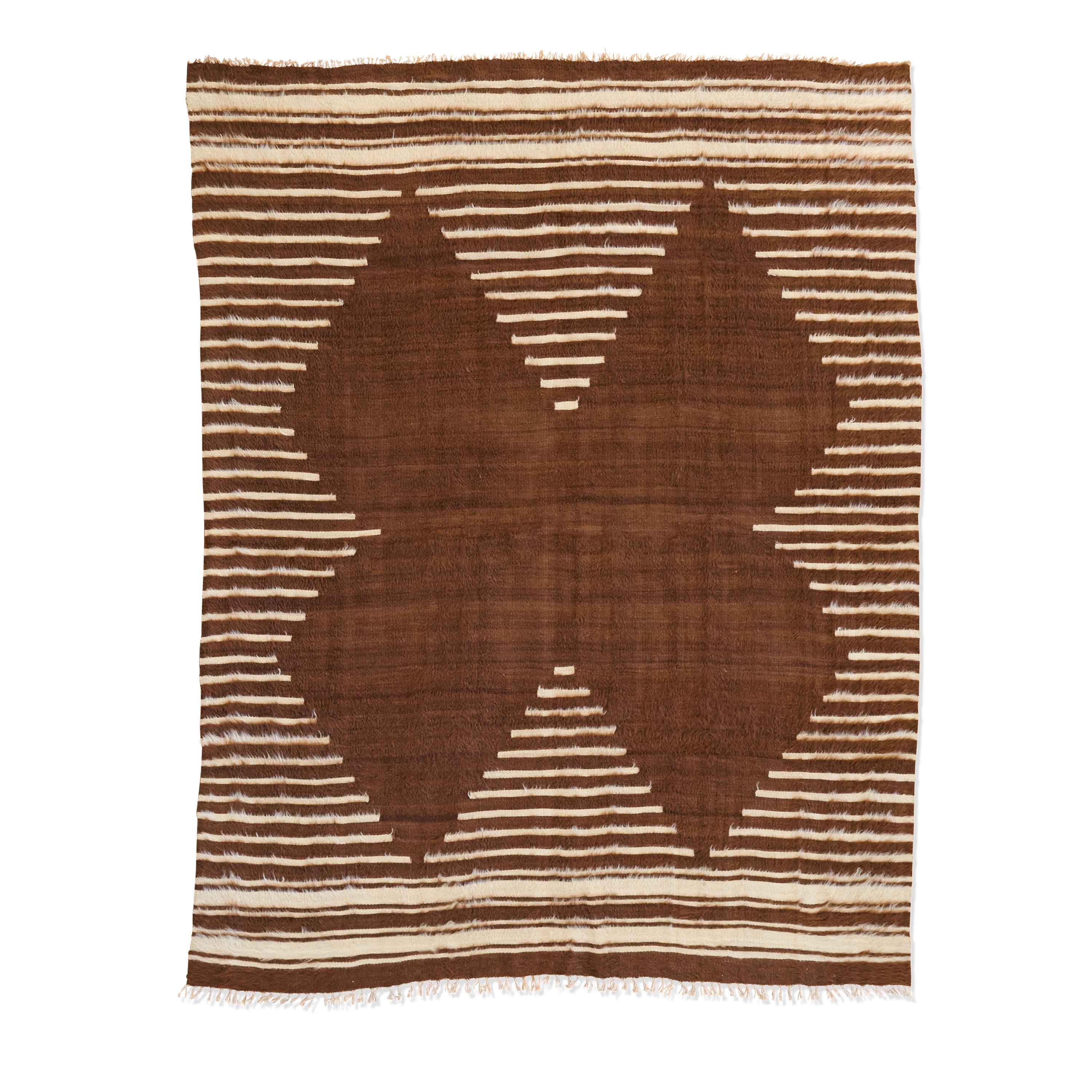 ‘Butterfly’ Kilim in Silky Brown Mohair, Siirt (c. 1950)
