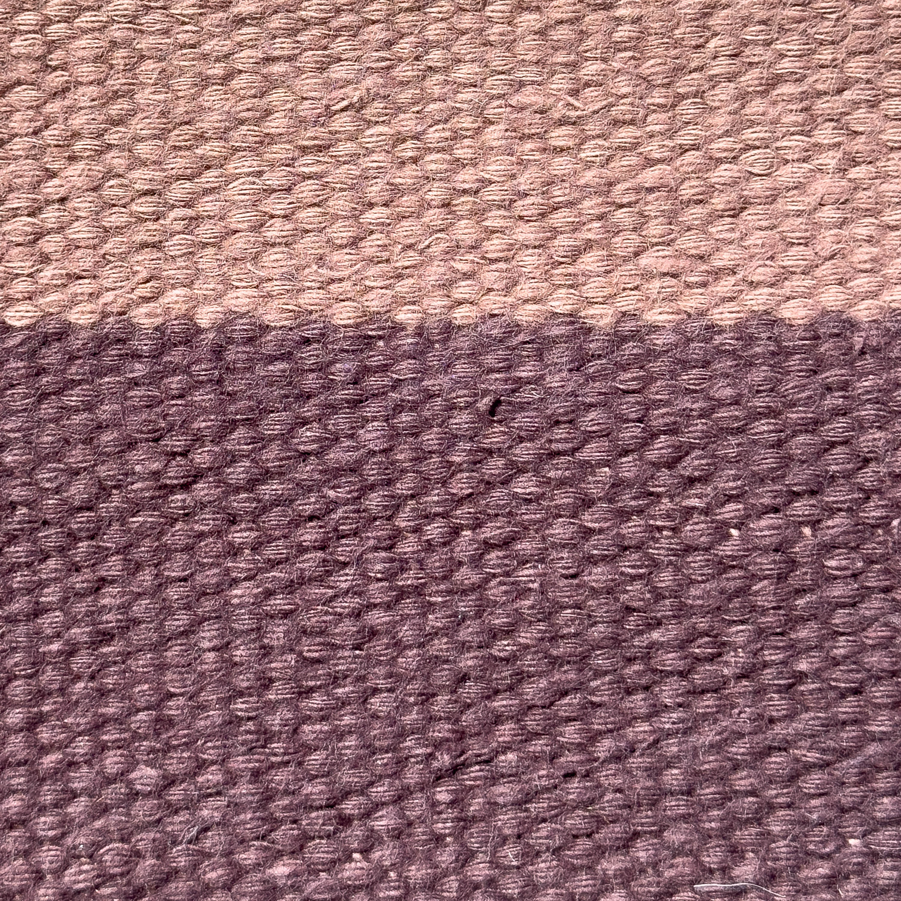 Monumental Duotone Aubergine and Taupe Open-Field Dhurrie, India (c. 1940)