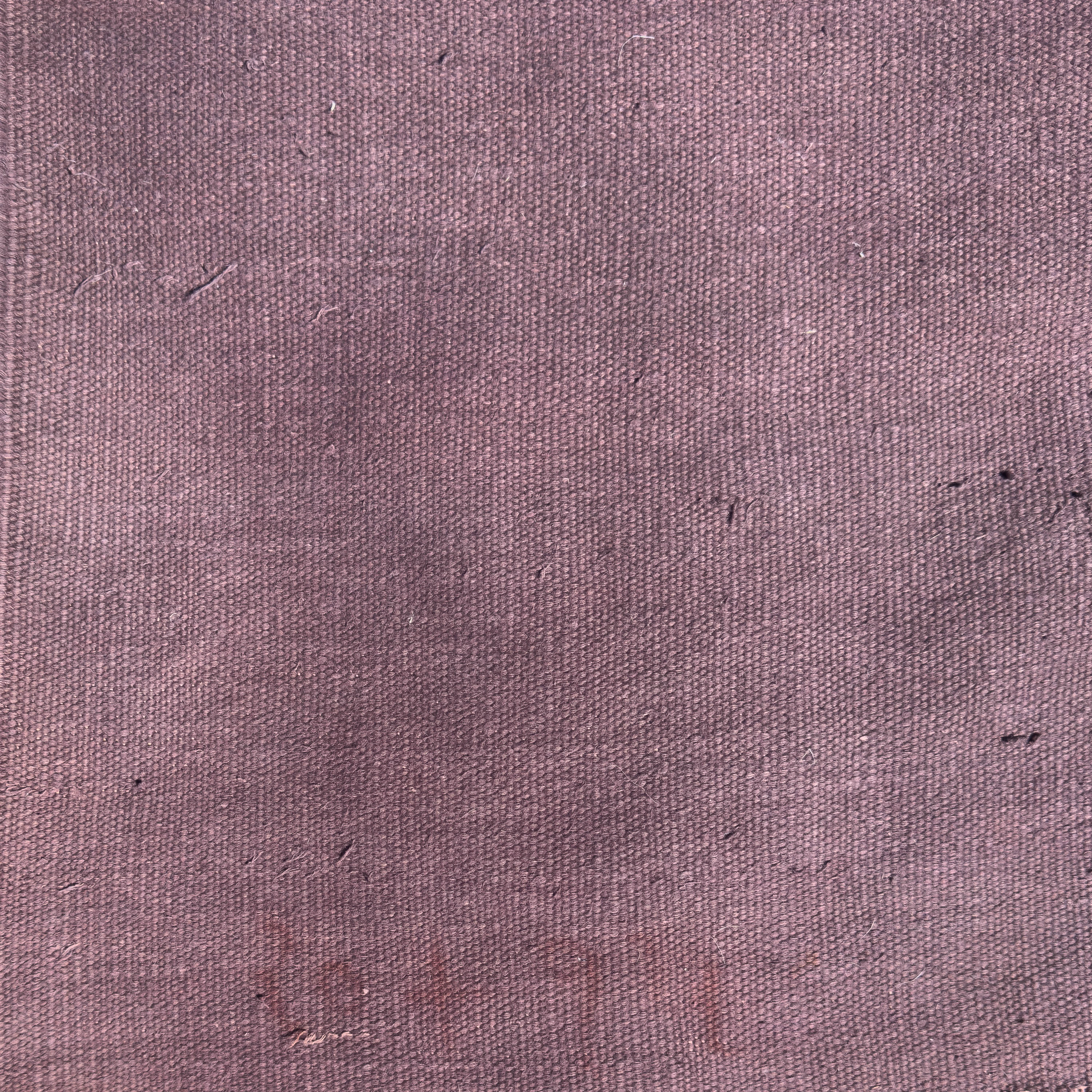 Monumental Duotone Aubergine and Taupe Open-Field Dhurrie, India (c. 1940)