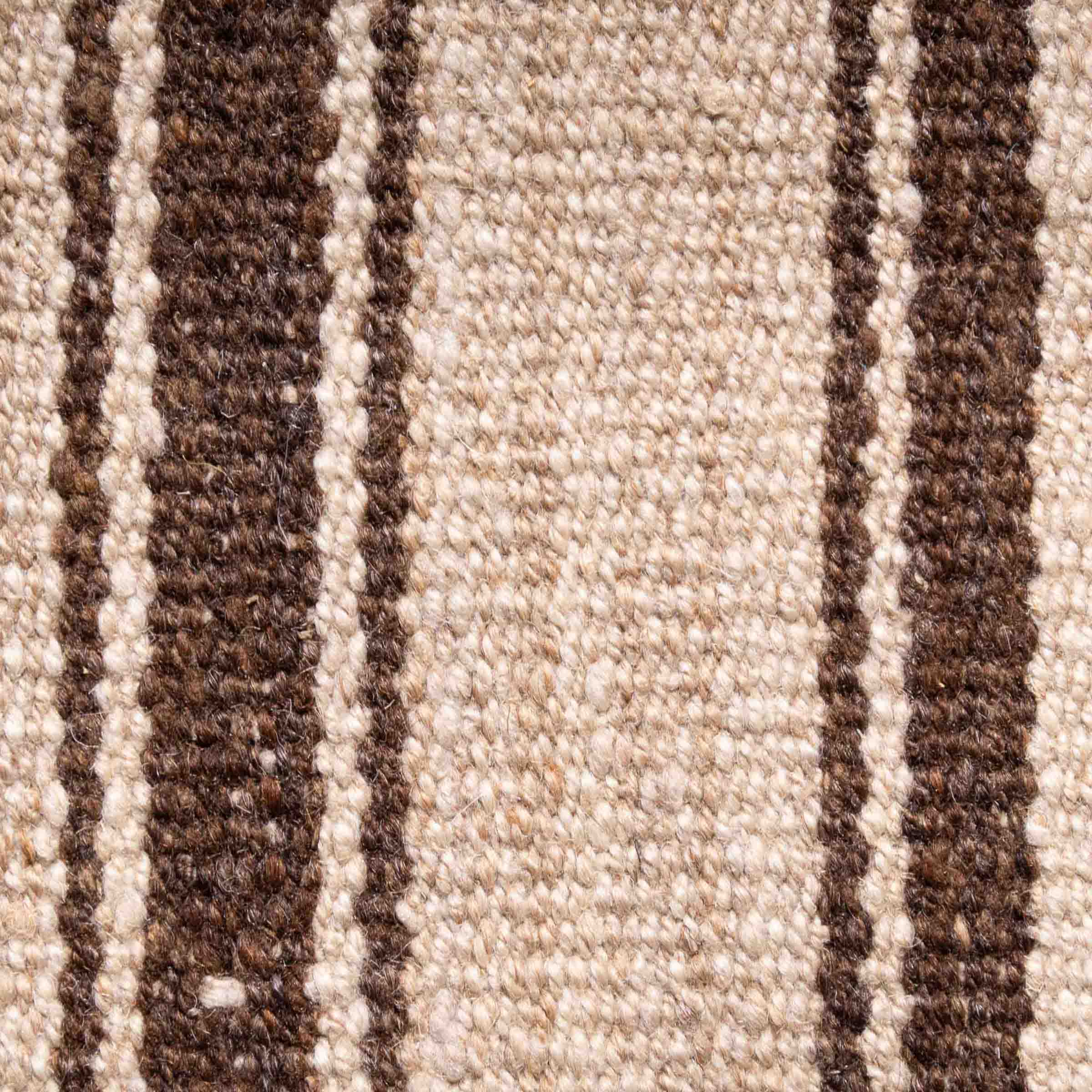 Striped Square Kilim in Warm Neutrals, Persia (c. 1900)