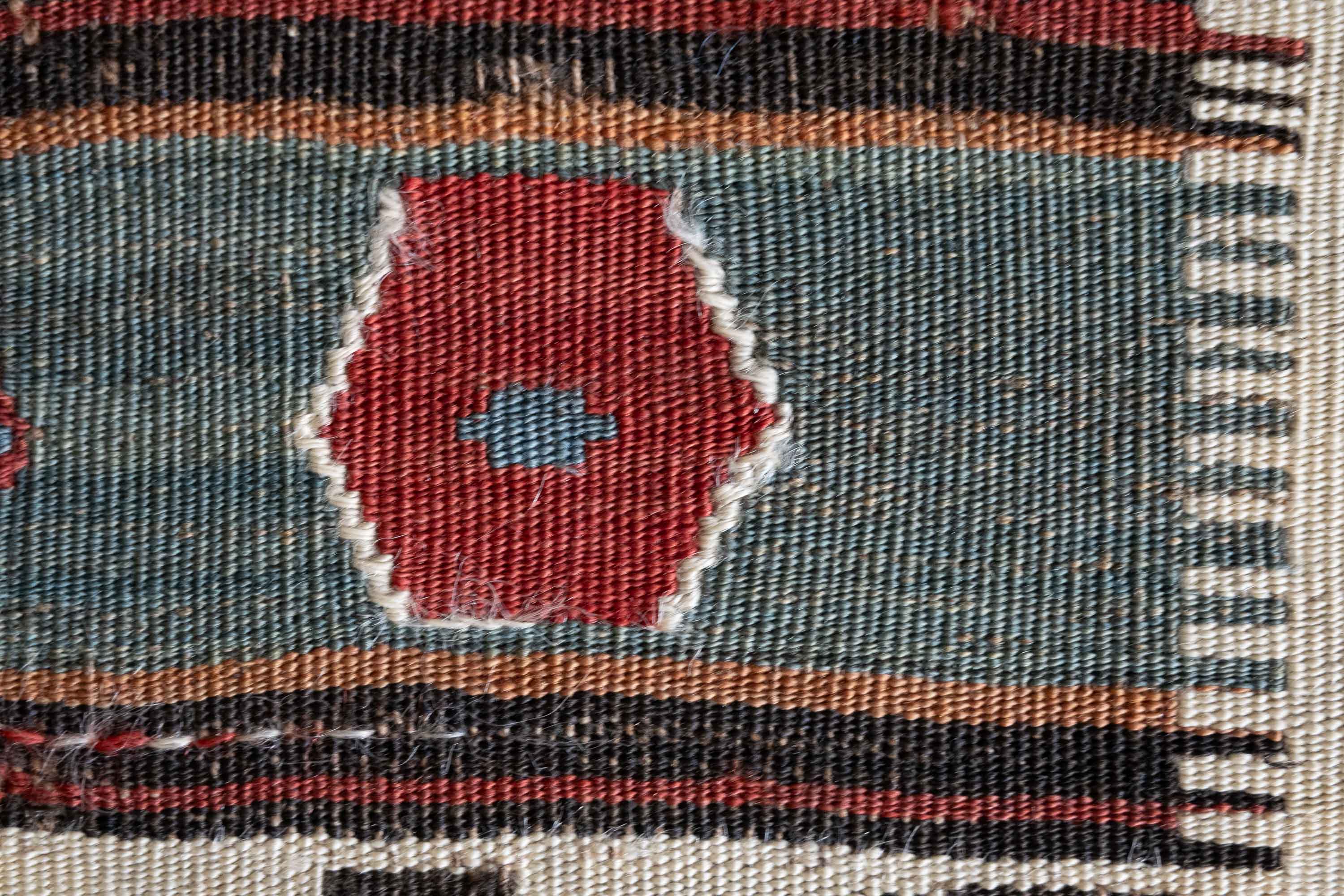 West Persian Wave Border Kilim, Persia (c. 1875)