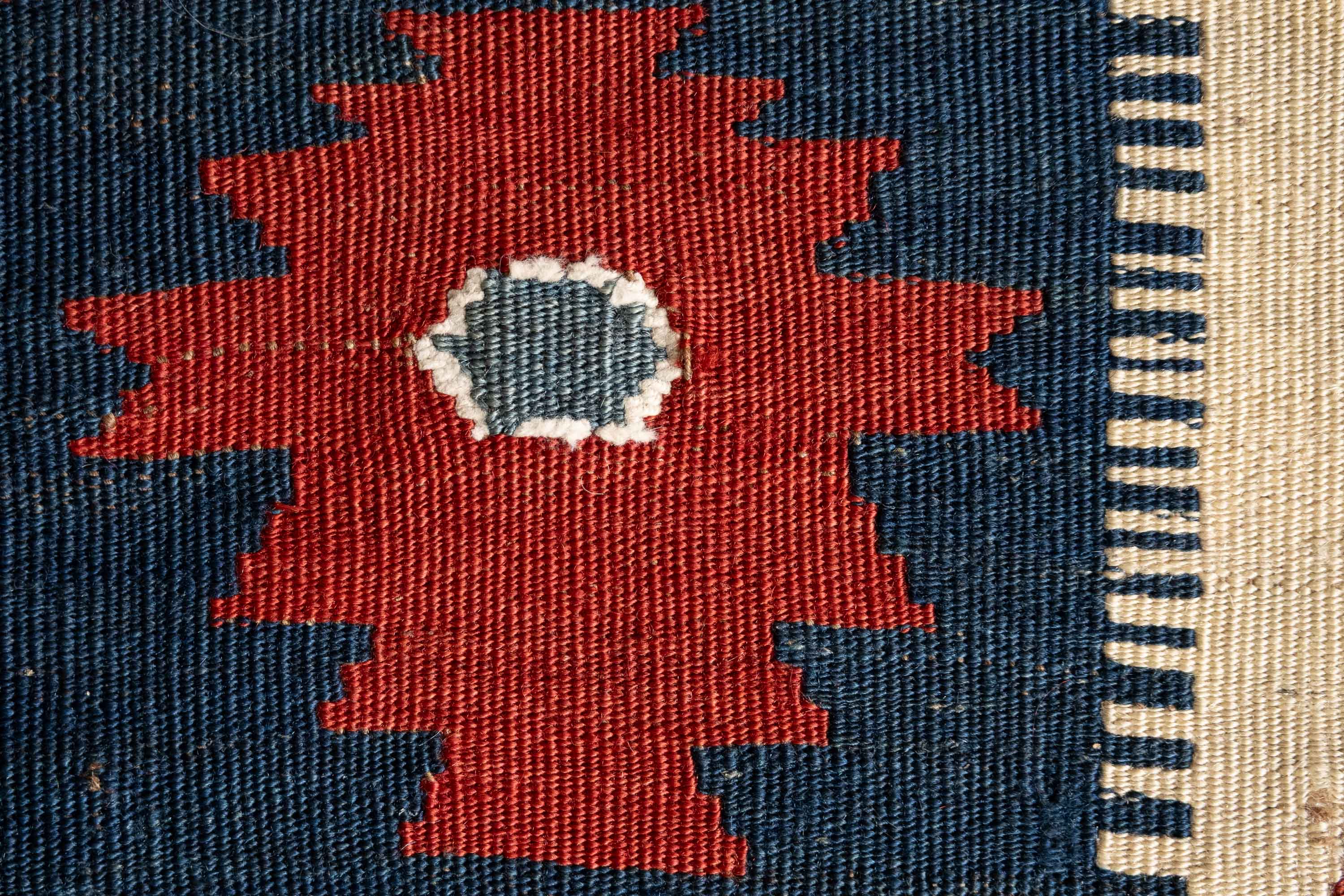 West Persian Wave Border Kilim, Persia (c. 1875)
