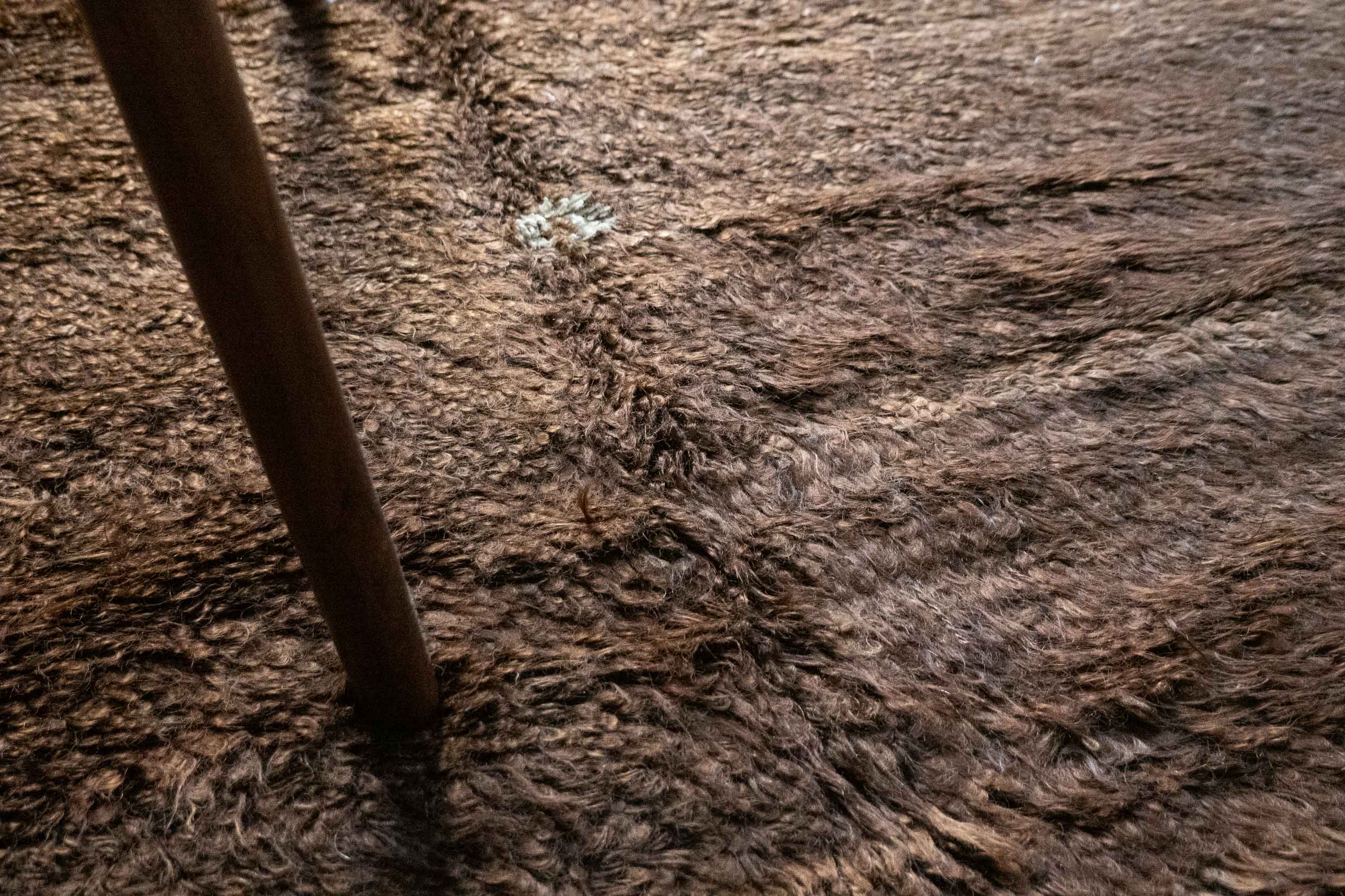 Minimalist ‘Evil Eye’ Mohair Tulu, Turkey (c. 1920)