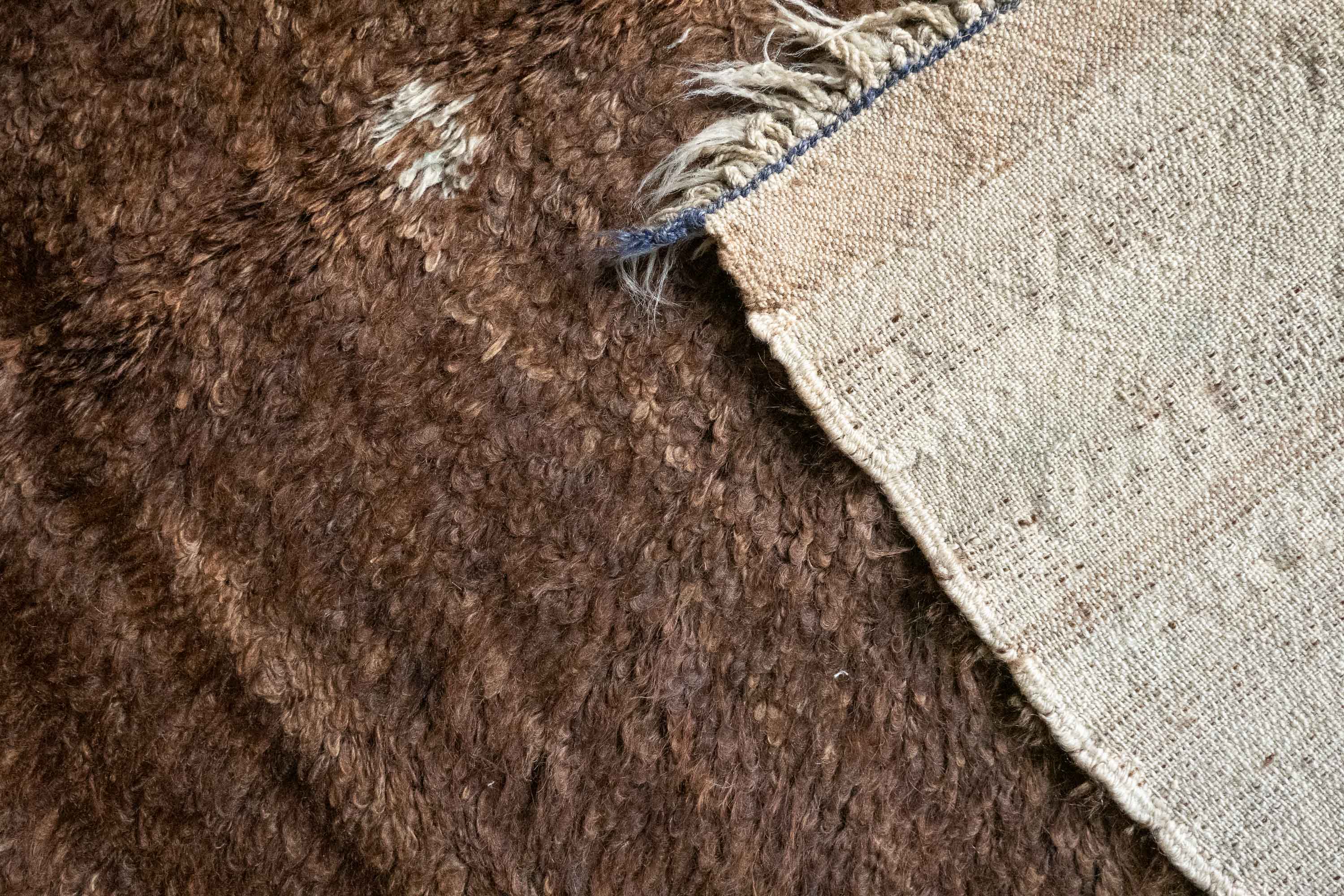 Minimalist ‘Evil Eye’ Mohair Tulu, Turkey (c. 1920)