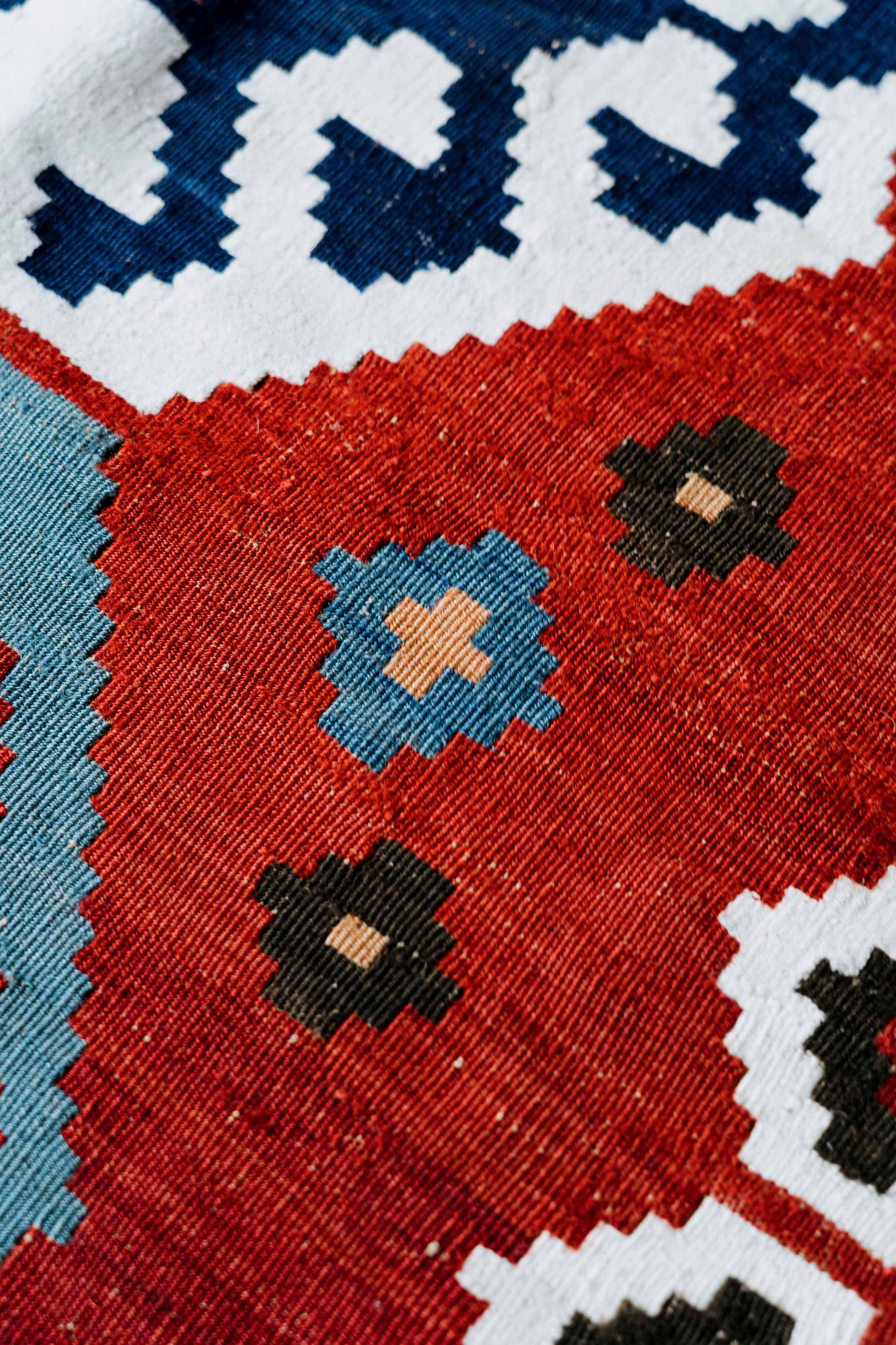 Shahsevan Wool and Cotton Antique Long Kilim, Persia (c. 1880)