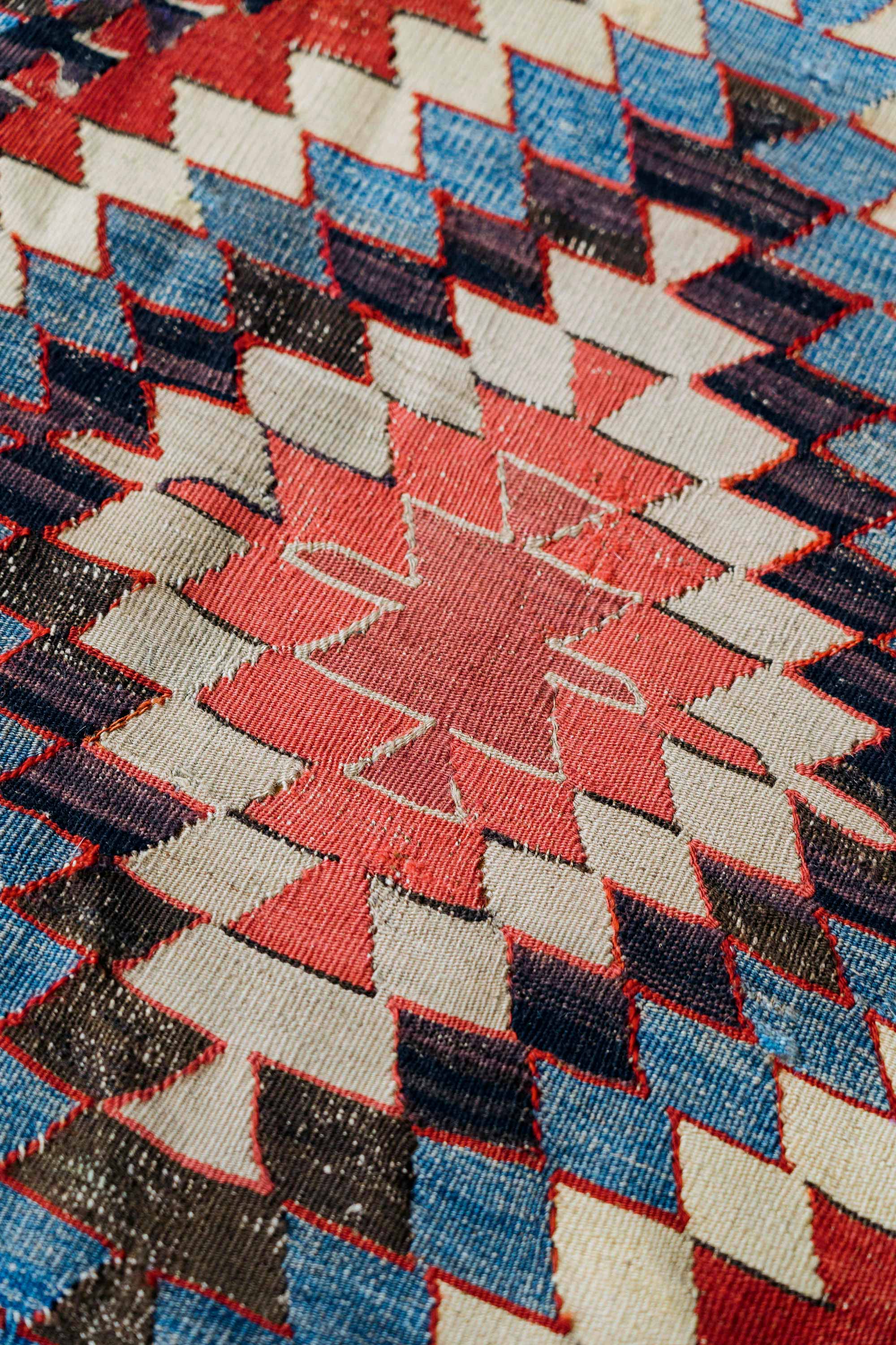Large Antique ‘Baklava’ Eye-Dazzler Kilim, Turkey (c. 1860)
